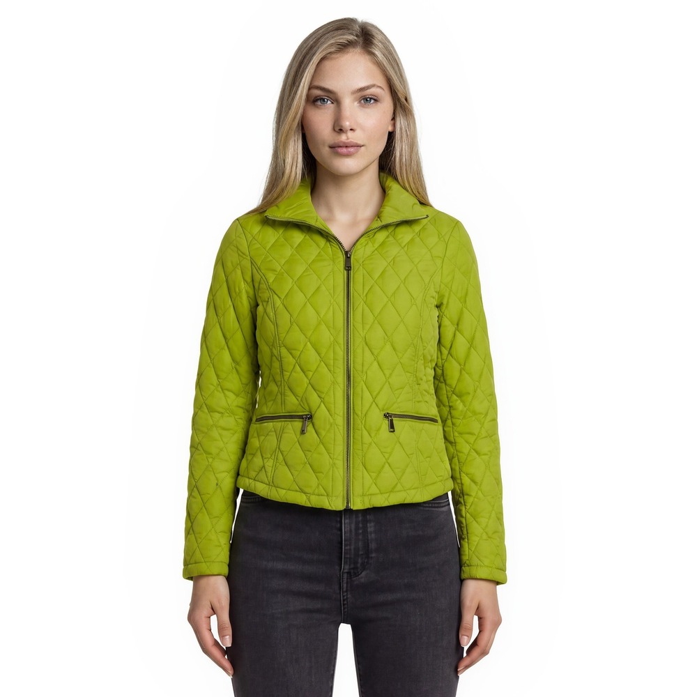 Michael Kors Down Puffer Jacket Women's Size Medium Lime Green Packable Coat